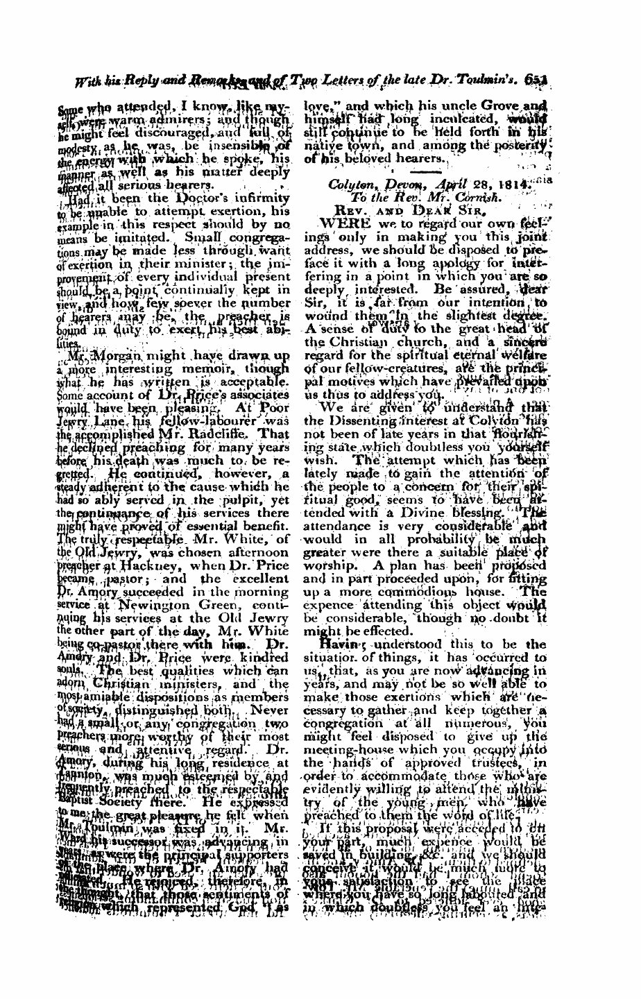 Monthly Repository (1806-1838) and Unitarian Chronicle (1832-1833): F Y, 1st edition - Untitled Article