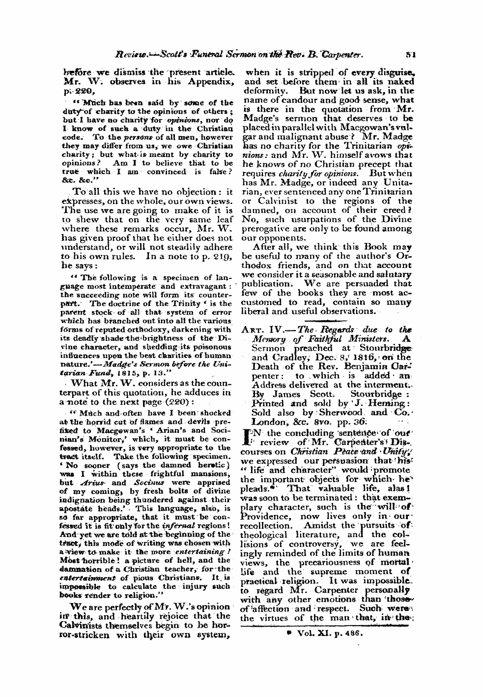 Monthly Repository (1806-1838) and Unitarian Chronicle (1832-1833): F Y, 1st edition - Untitled Article