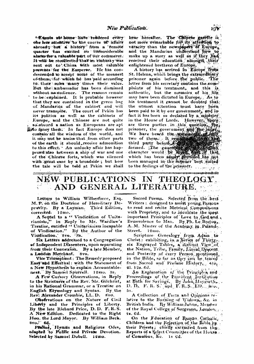 Monthly Repository (1806-1838) and Unitarian Chronicle (1832-1833): F Y, 1st edition - New Publications In Ttieq&Q&X R Akx&Gt; General Literature.