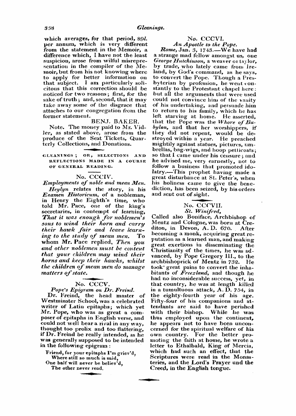 Monthly Repository (1806-1838) and Unitarian Chronicle (1832-1833): F Y, 1st edition: 38