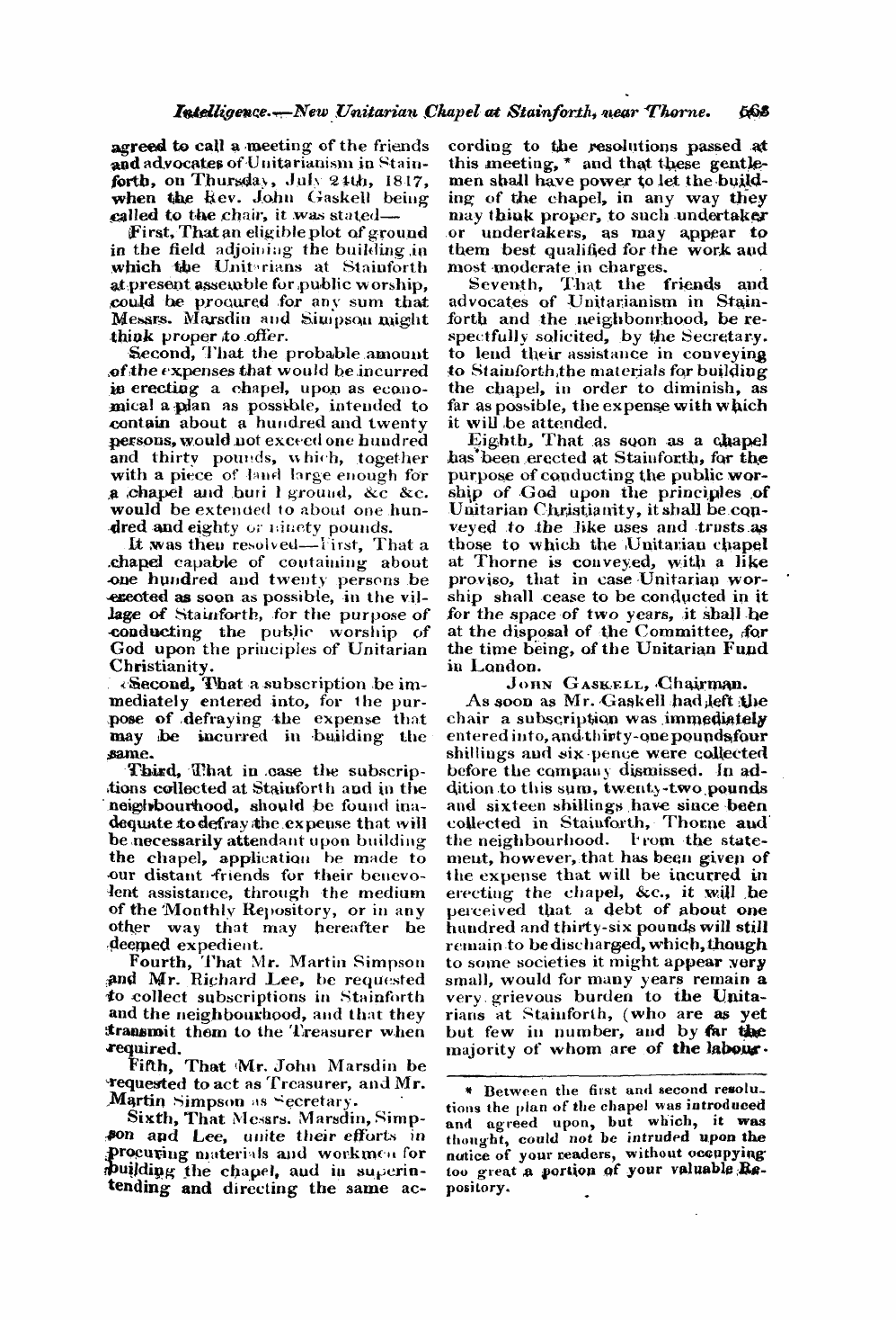 Monthly Repository (1806-1838) and Unitarian Chronicle (1832-1833): F Y, 1st edition - Untitled Article