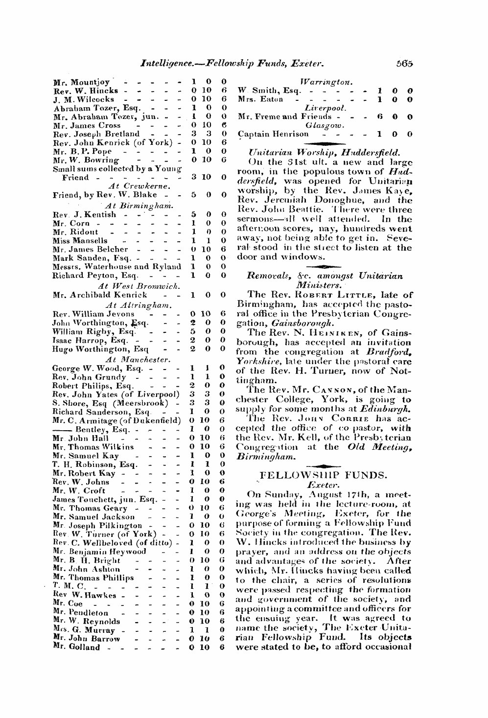 Monthly Repository (1806-1838) and Unitarian Chronicle (1832-1833): F Y, 1st edition - Untitled Article