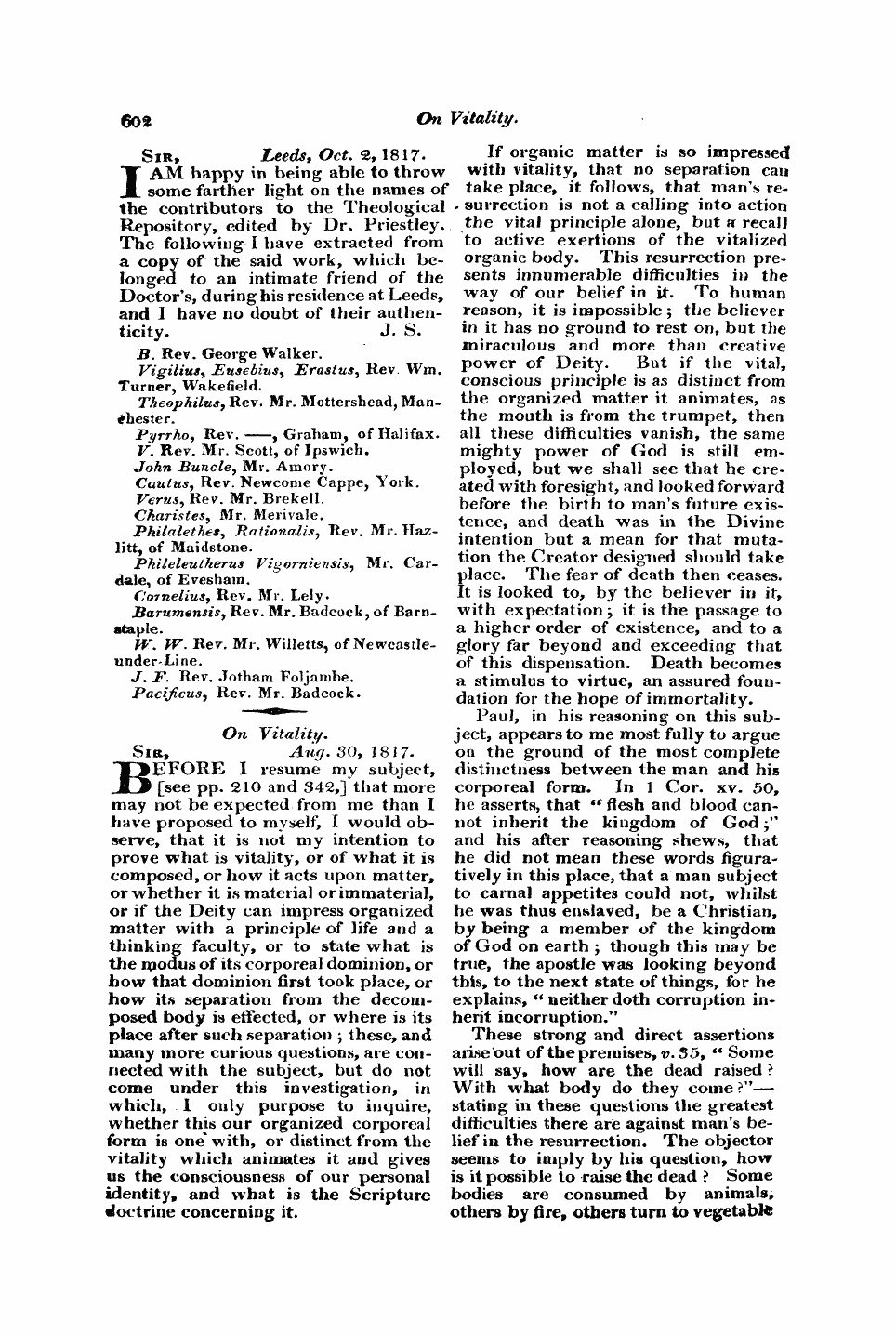 Monthly Repository (1806-1838) and Unitarian Chronicle (1832-1833): F Y, 1st edition: 30