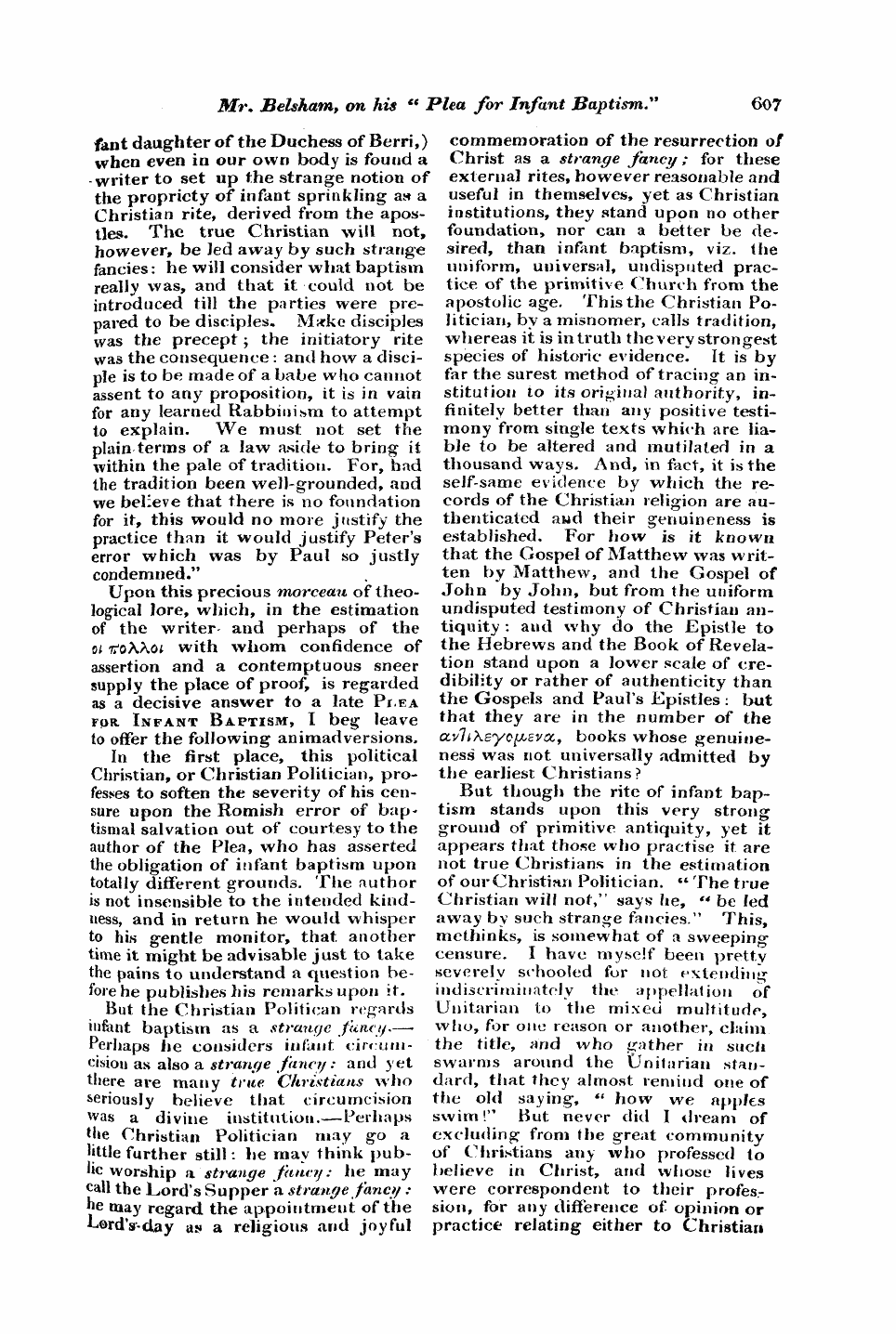 Monthly Repository (1806-1838) and Unitarian Chronicle (1832-1833): F Y, 1st edition - Untitled Article