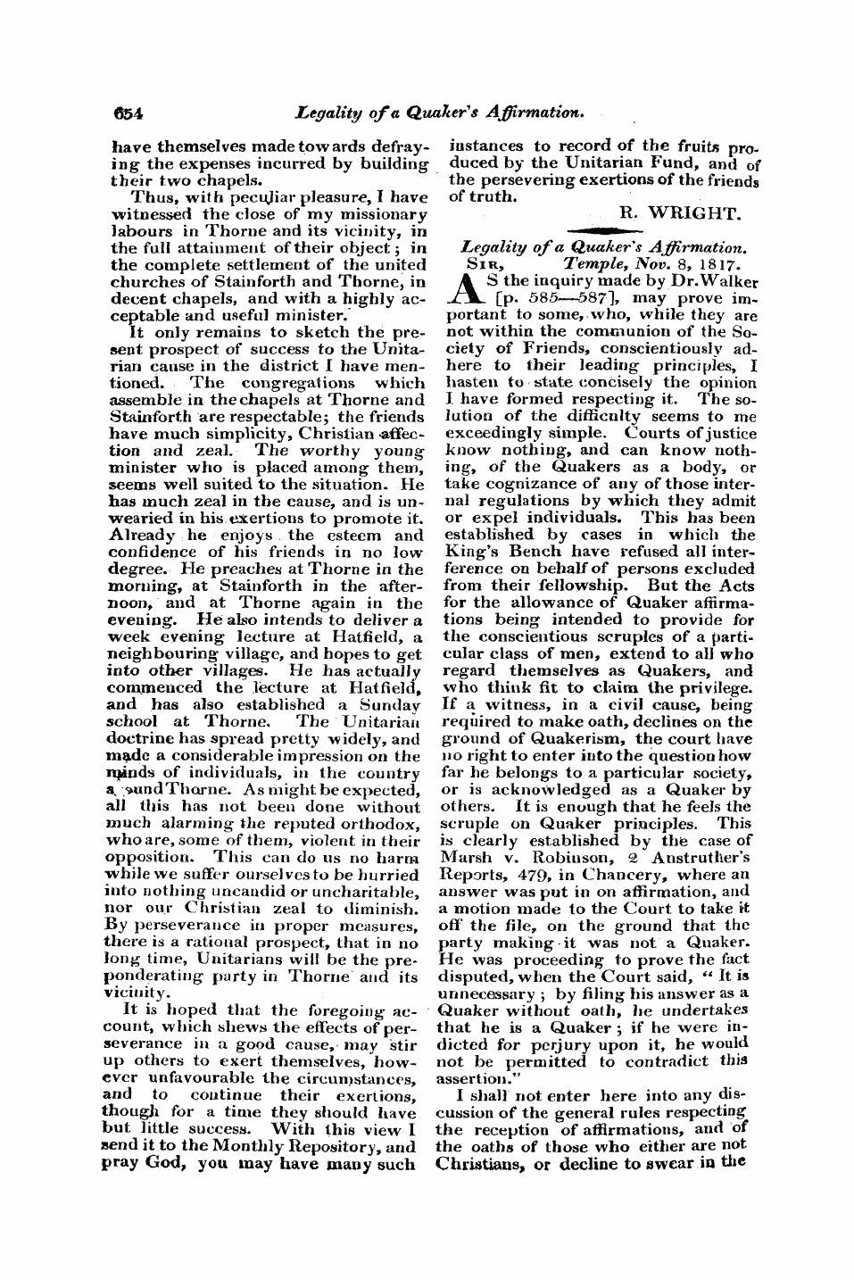 Monthly Repository (1806-1838) and Unitarian Chronicle (1832-1833): F Y, 1st edition - Untitled Article