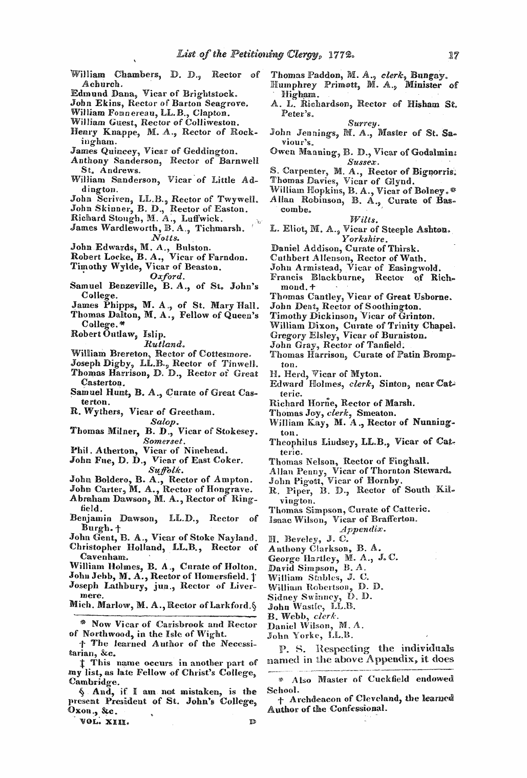 Monthly Repository (1806-1838) and Unitarian Chronicle (1832-1833): F Y, 1st edition: 17