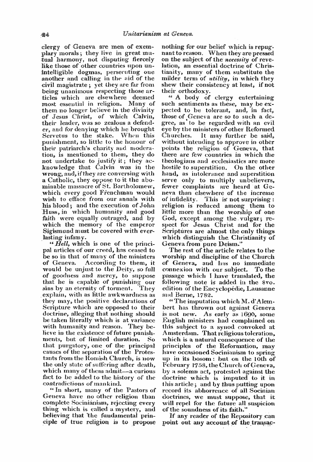 Monthly Repository (1806-1838) and Unitarian Chronicle (1832-1833): F Y, 1st edition - Untitled Article