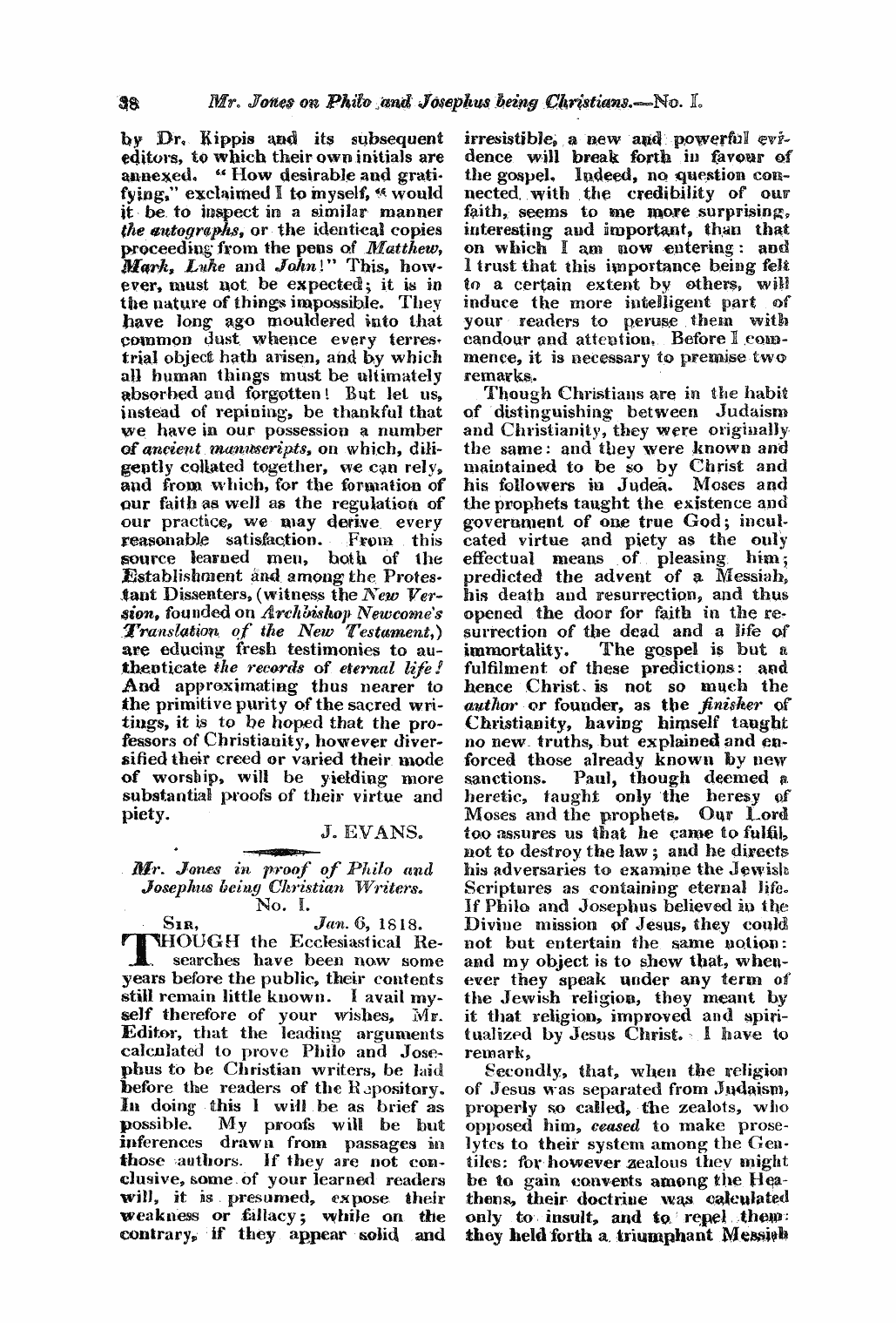 Monthly Repository (1806-1838) and Unitarian Chronicle (1832-1833): F Y, 1st edition: 38