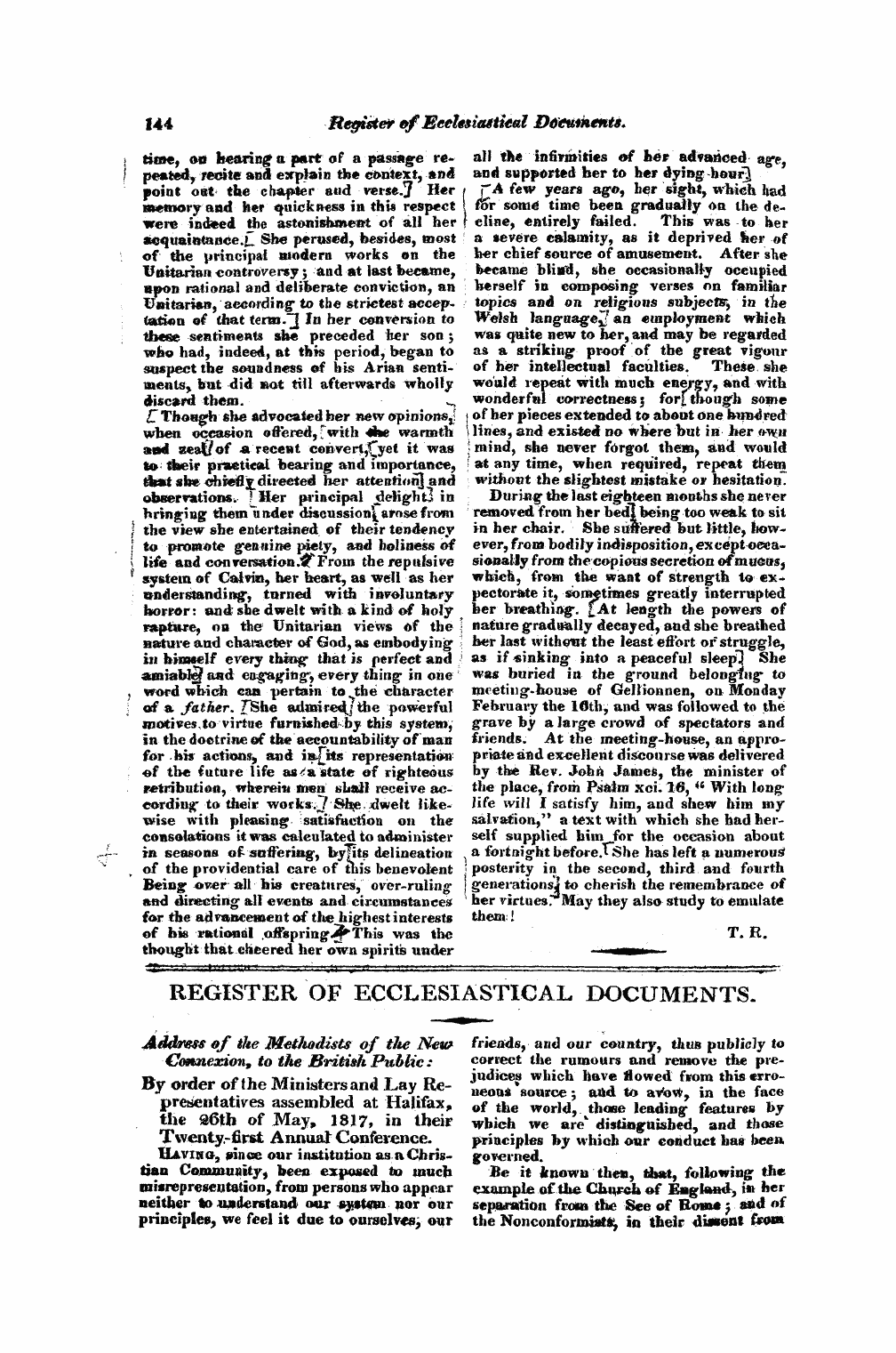 Monthly Repository (1806-1838) and Unitarian Chronicle (1832-1833): F Y, 1st edition - Vji 7) J.^ I ' ^ I J^' " -}I '- - ¦'.'. - ' - - . '- ^ -I^I' I ^ »Li -'^ ~ I N. - -'V"- - ¦" ' " ¦' " ¦ ¦ ' " • ¦ - — - . It* , *F'"'' ¦ ¦ ' &Gt;'* "»'Ii.I»'» ! ¦ 1 ¦ ' I Y* Register Of Ecclesiastical Documents-