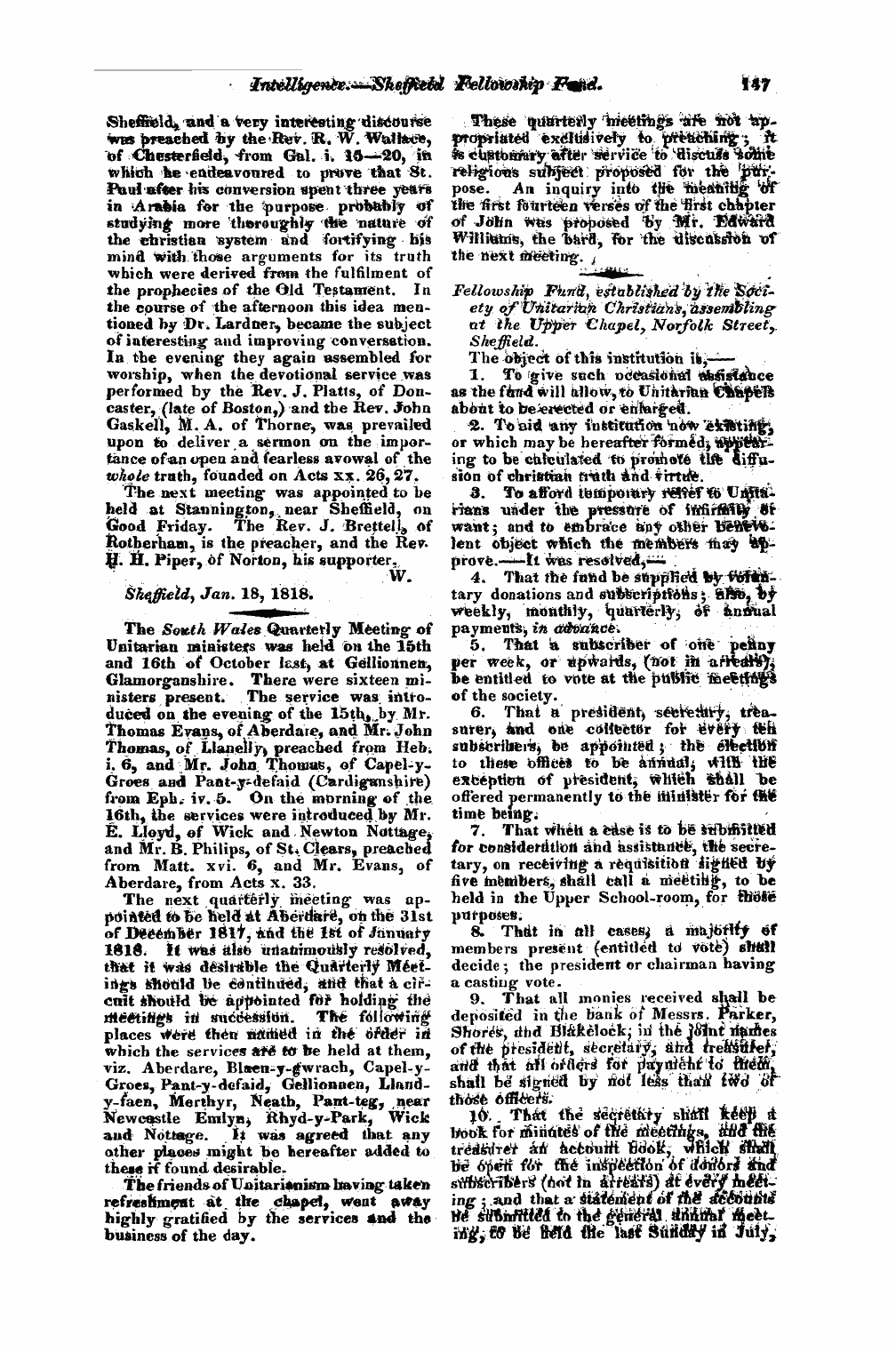 Monthly Repository (1806-1838) and Unitarian Chronicle (1832-1833): F Y, 1st edition: 67