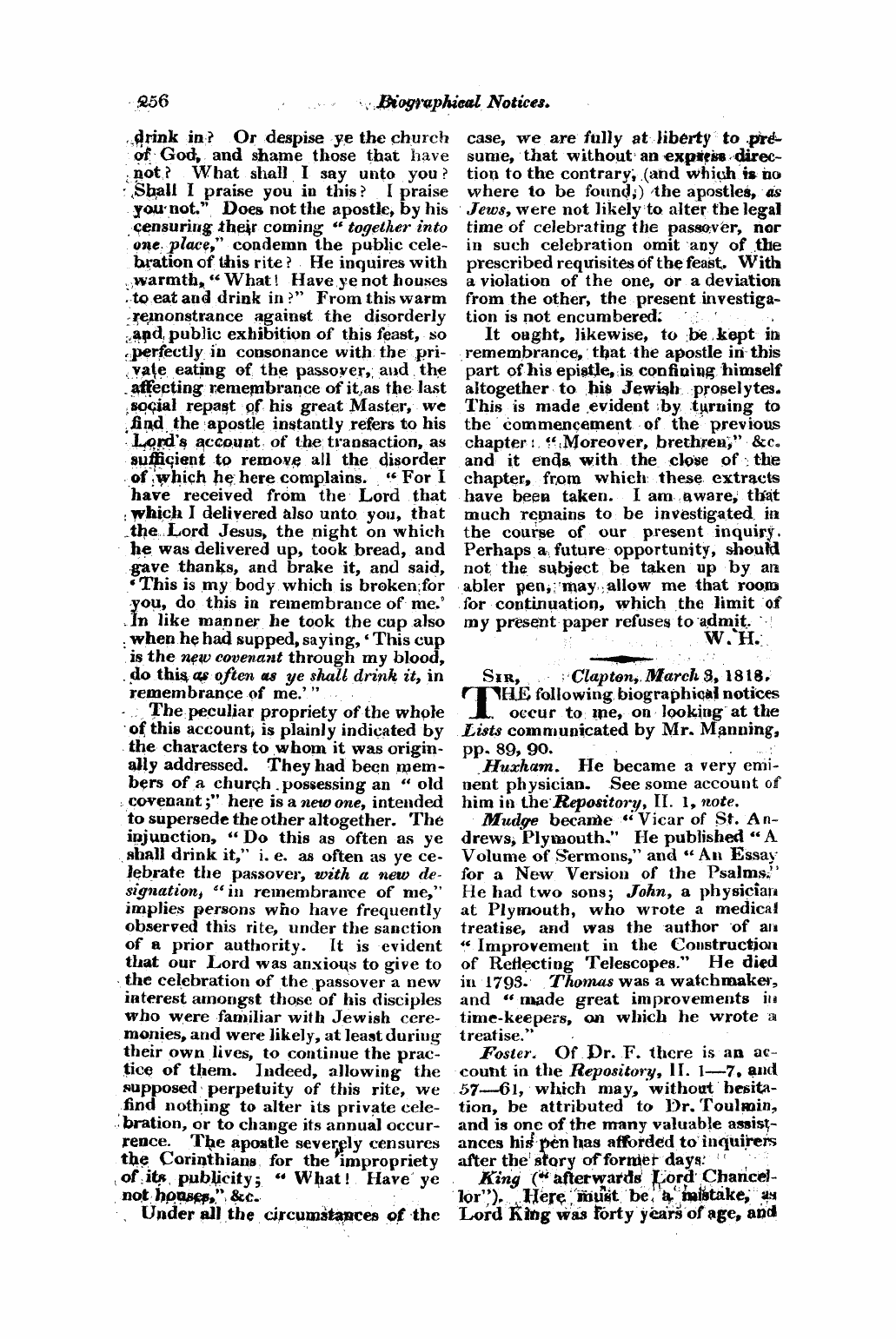 Monthly Repository (1806-1838) and Unitarian Chronicle (1832-1833): F Y, 1st edition - Untitled Article