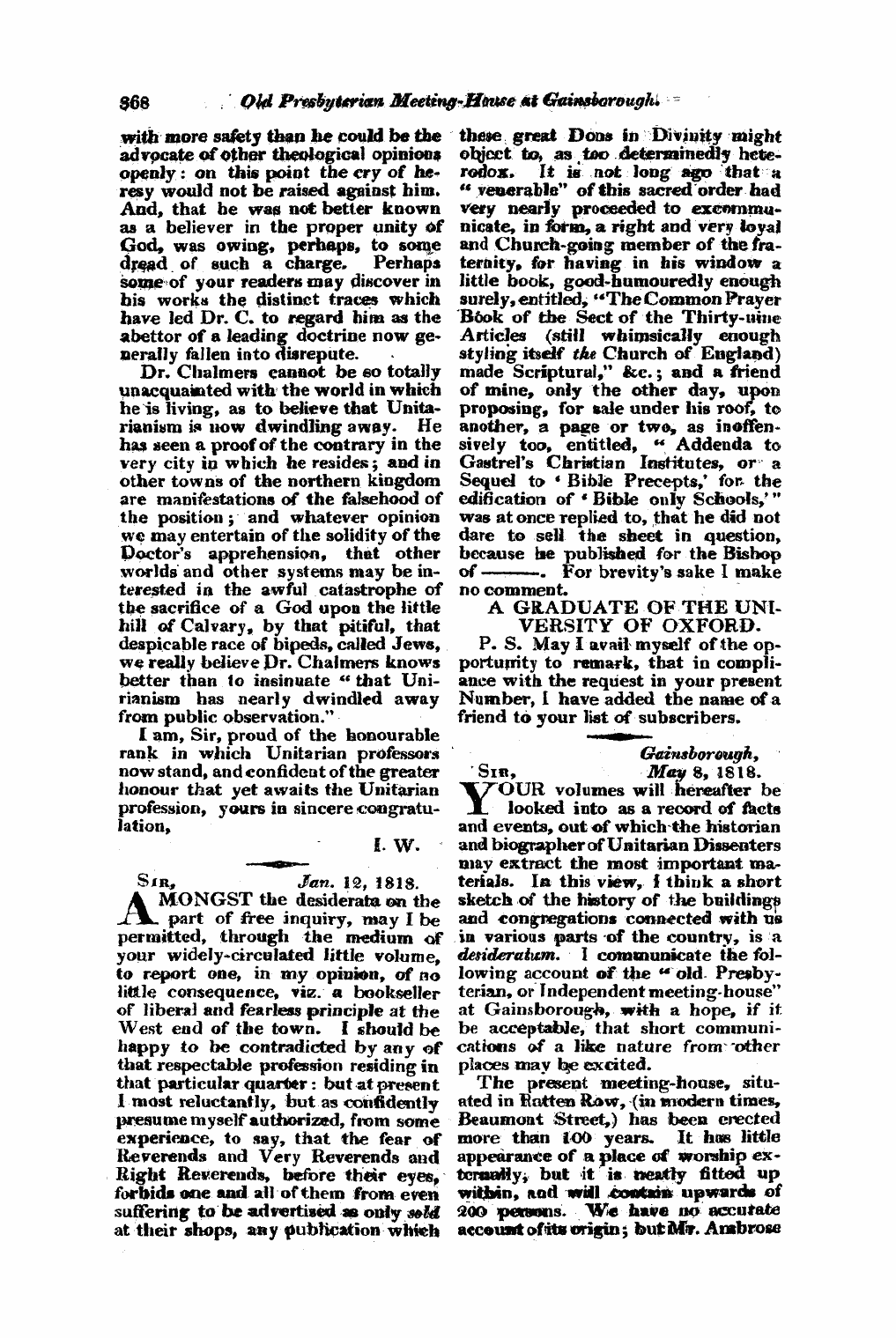 Monthly Repository (1806-1838) and Unitarian Chronicle (1832-1833): F Y, 1st edition: 24