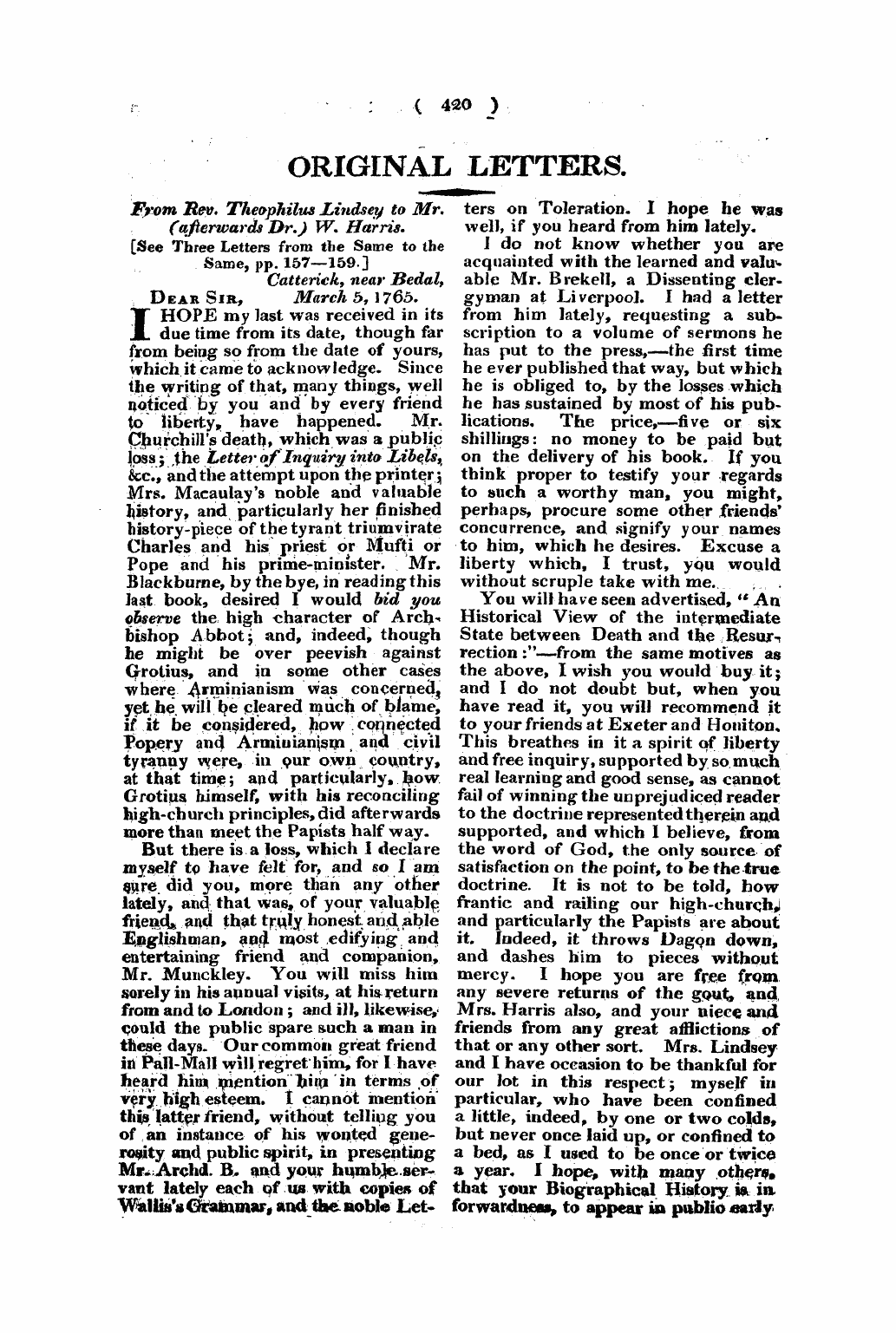 Monthly Repository (1806-1838) and Unitarian Chronicle (1832-1833): F Y, 1st edition - Untitled Article