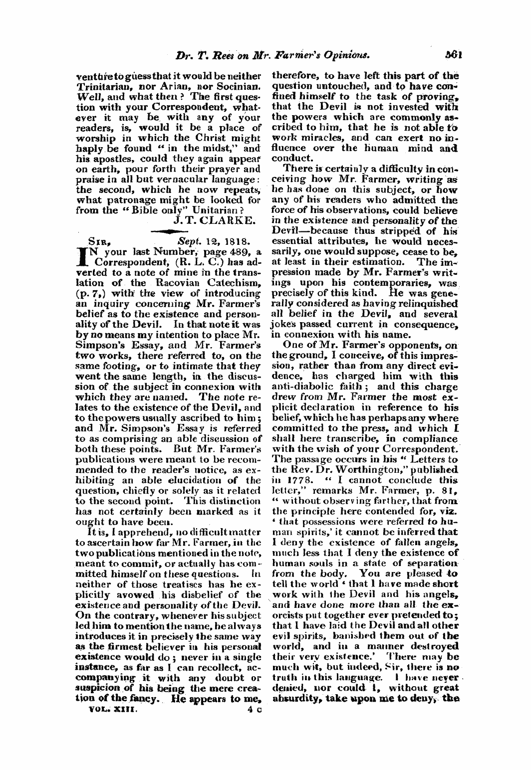 Monthly Repository (1806-1838) and Unitarian Chronicle (1832-1833): F Y, 1st edition: 25