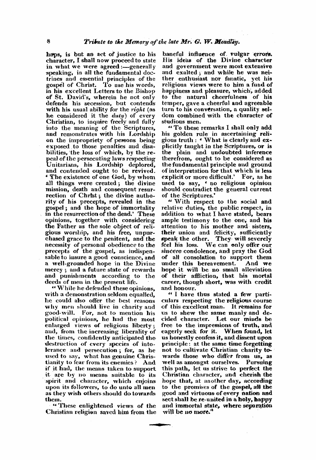 Monthly Repository (1806-1838) and Unitarian Chronicle (1832-1833): F Y, 1st edition: 8