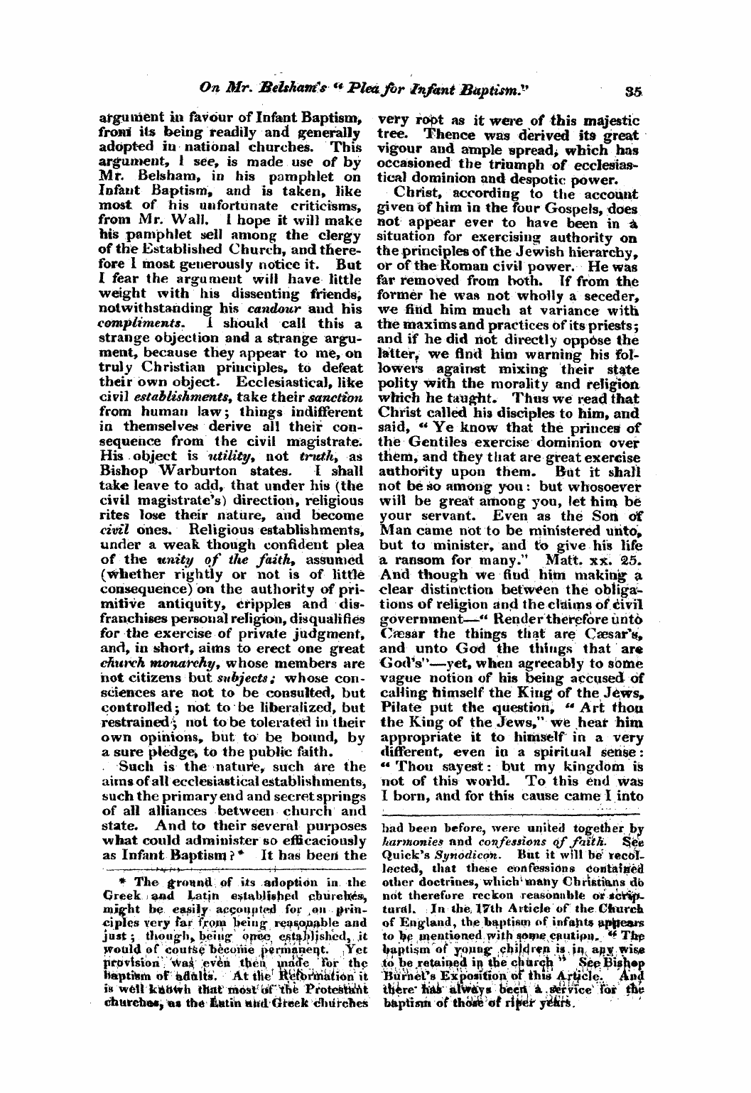 Monthly Repository (1806-1838) and Unitarian Chronicle (1832-1833): F Y, 1st edition - Untitled Article