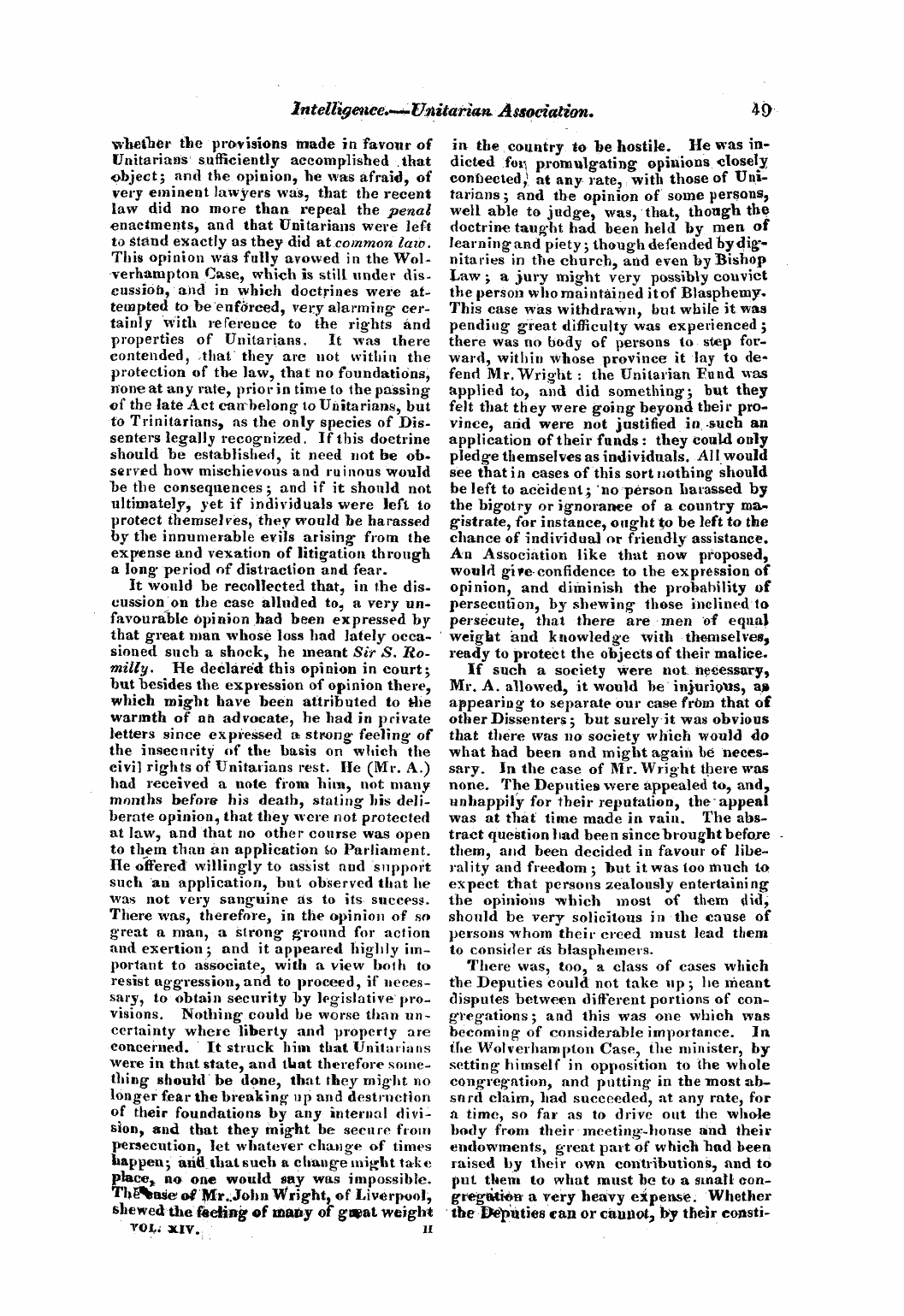 Monthly Repository (1806-1838) and Unitarian Chronicle (1832-1833): F Y, 1st edition - Untitled Article