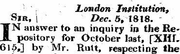 London Institution, StR, \ Dec. 5,1818. ...