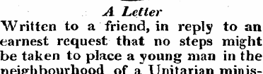 ^ — A Letter Written to a friend, in rep...