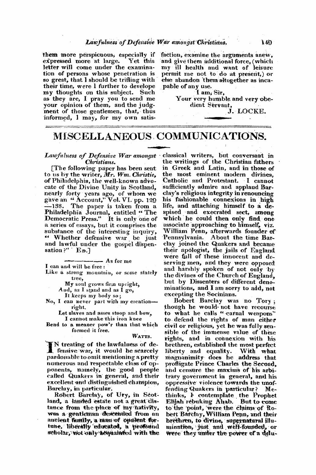 Monthly Repository (1806-1838) and Unitarian Chronicle (1832-1833): F Y, 1st edition - Untitled Article