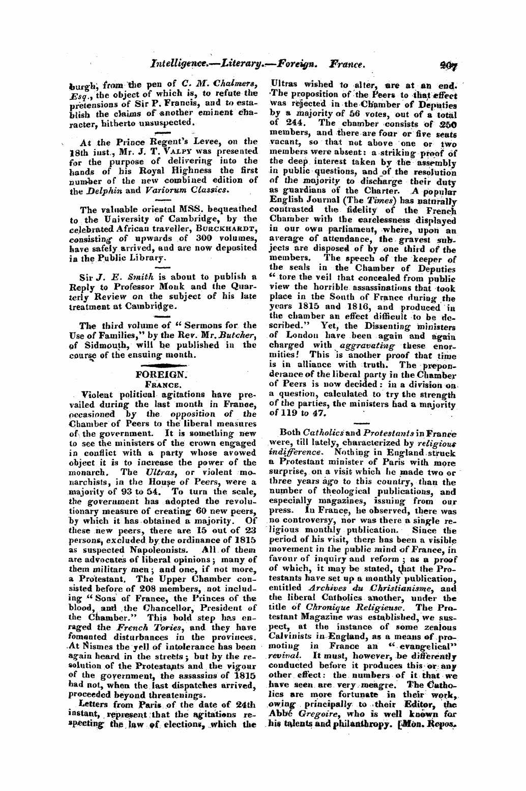 Monthly Repository (1806-1838) and Unitarian Chronicle (1832-1833): F Y, 1st edition - Untitled Article