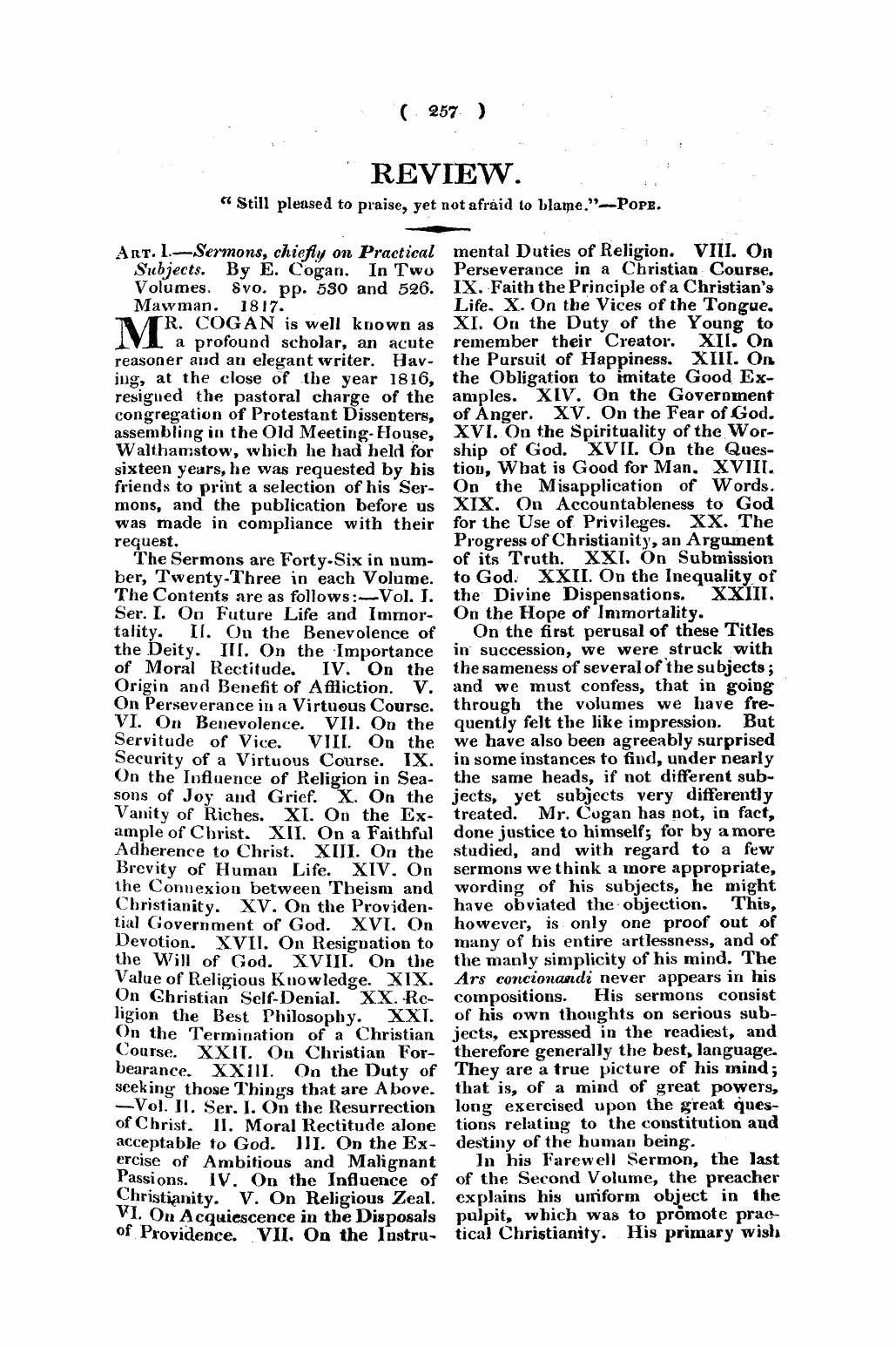 Monthly Repository (1806-1838) and Unitarian Chronicle (1832-1833): F Y, 1st edition - Untitled Article