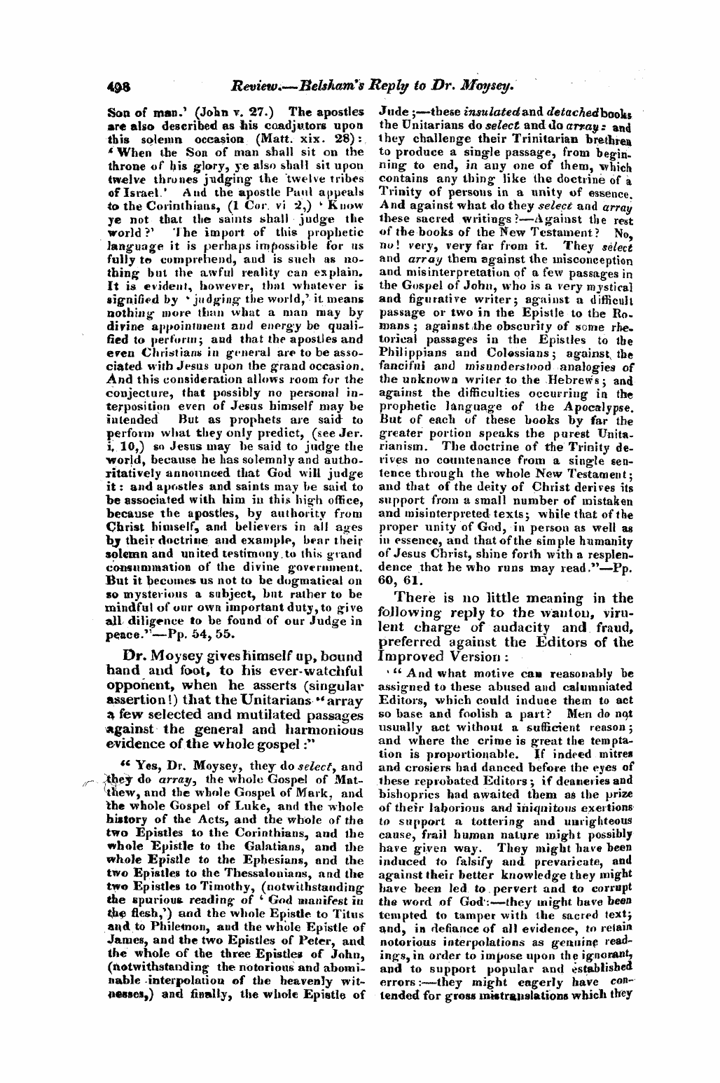 Monthly Repository (1806-1838) and Unitarian Chronicle (1832-1833): F Y, 1st edition: 38