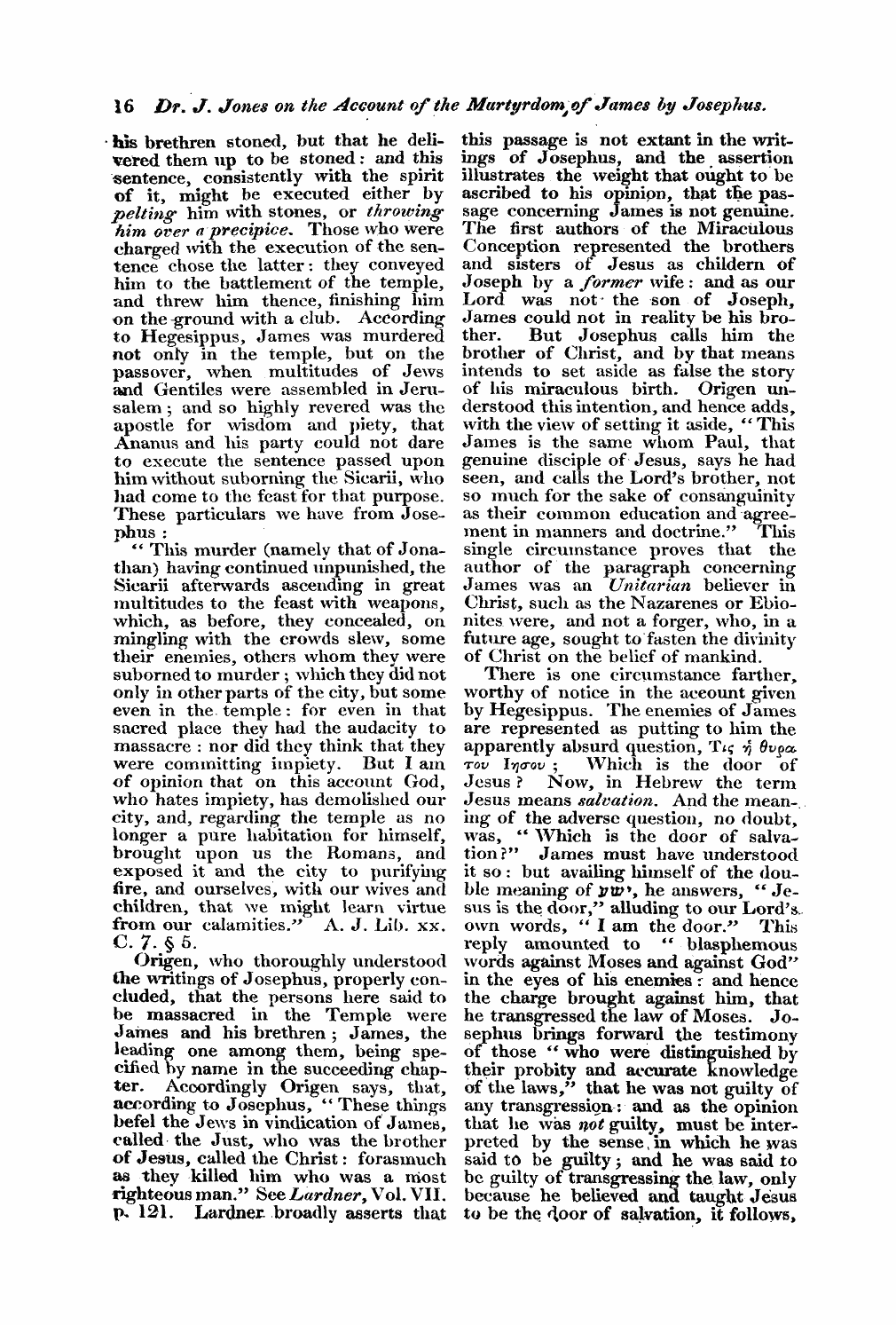 Monthly Repository (1806-1838) and Unitarian Chronicle (1832-1833): F Y, 1st edition: 16