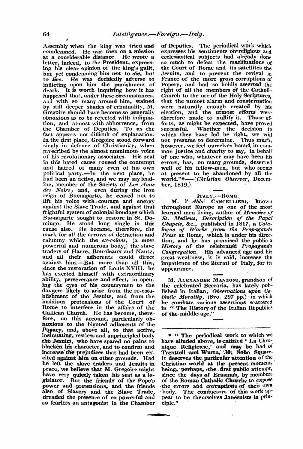 Monthly Repository (1806-1838) and Unitarian Chronicle (1832-1833): F Y, 1st edition: 64