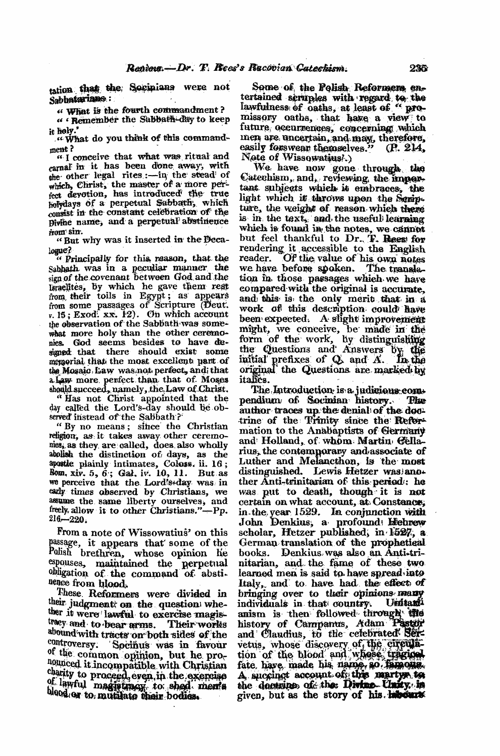 Monthly Repository (1806-1838) and Unitarian Chronicle (1832-1833): F Y, 1st edition - Untitled Article