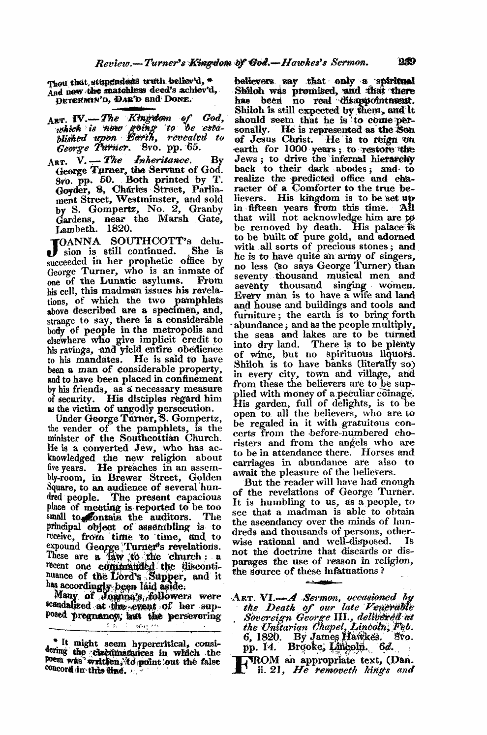 Monthly Repository (1806-1838) and Unitarian Chronicle (1832-1833): F Y, 1st edition - Untitled Article