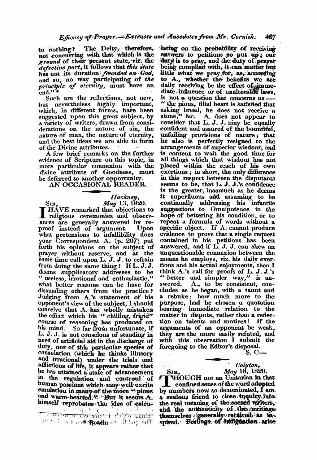 Monthly Repository (1806-1838) and Unitarian Chronicle (1832-1833): F Y, 1st edition - Untitled Article