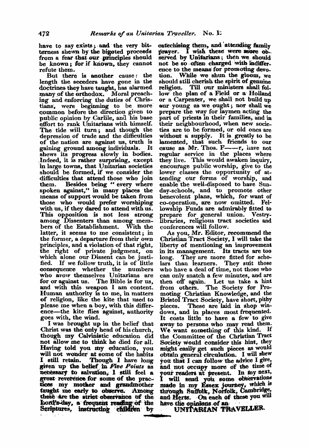 Monthly Repository (1806-1838) and Unitarian Chronicle (1832-1833): F Y, 1st edition - Untitled Article