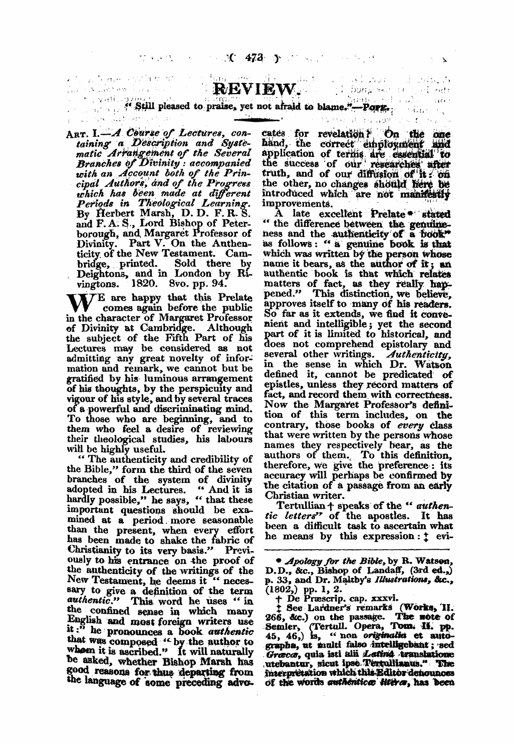 Monthly Repository (1806-1838) and Unitarian Chronicle (1832-1833): F Y, 1st edition - Untitled Article