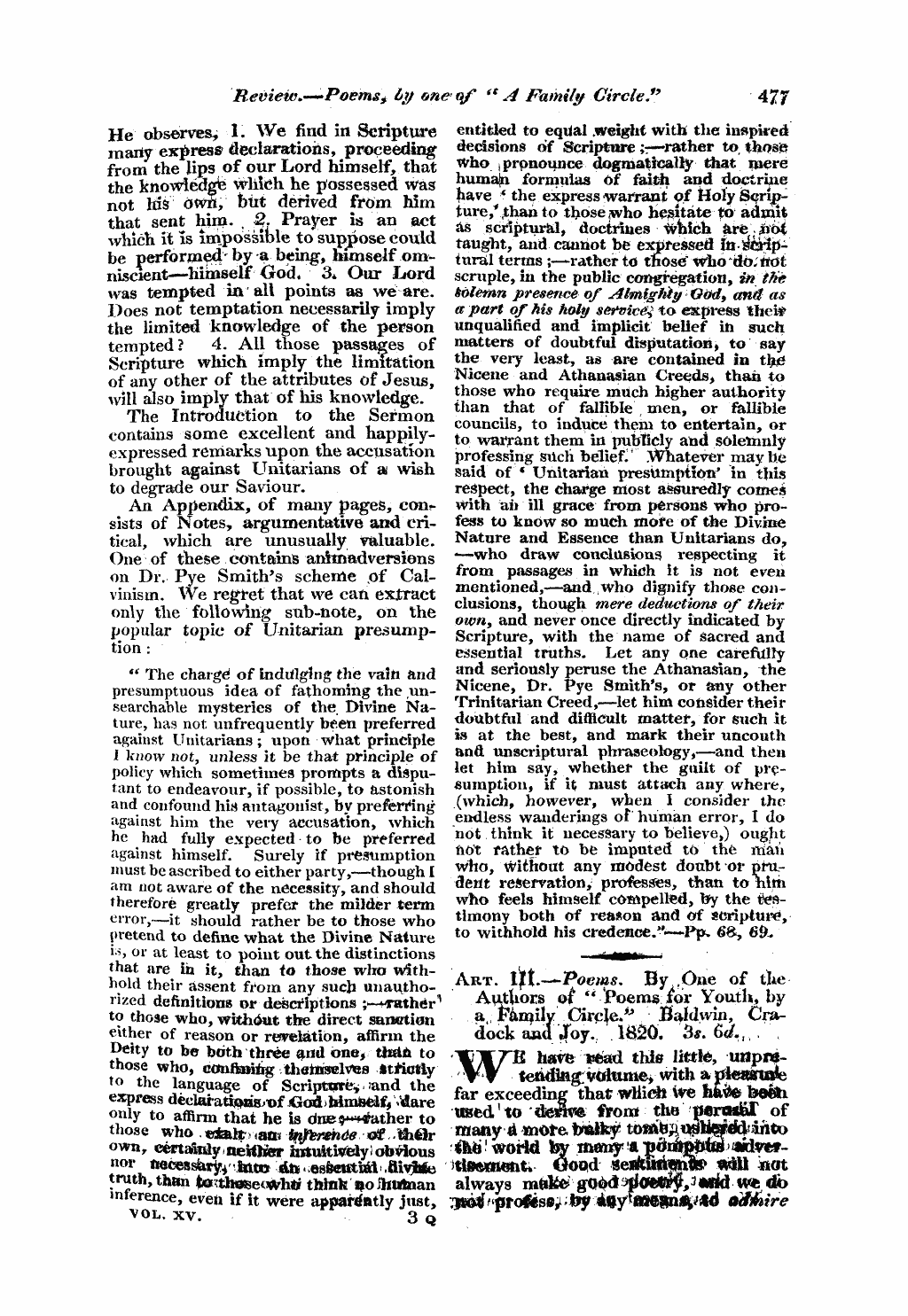 Monthly Repository (1806-1838) and Unitarian Chronicle (1832-1833): F Y, 1st edition: 33