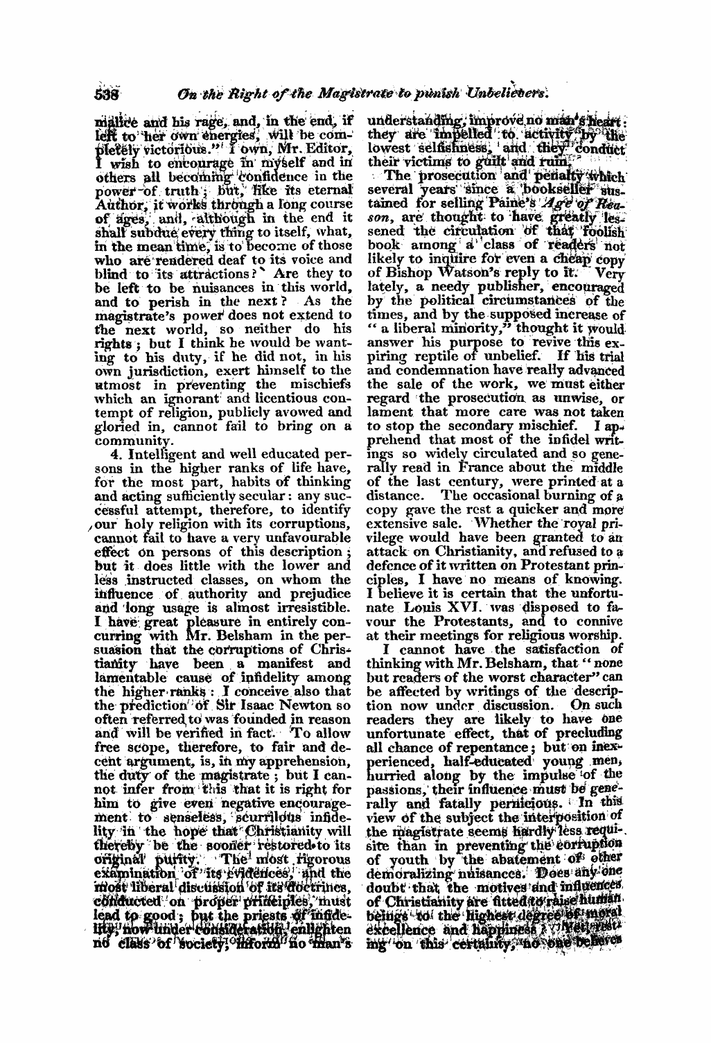 Monthly Repository (1806-1838) and Unitarian Chronicle (1832-1833): F Y, 1st edition - Untitled Article