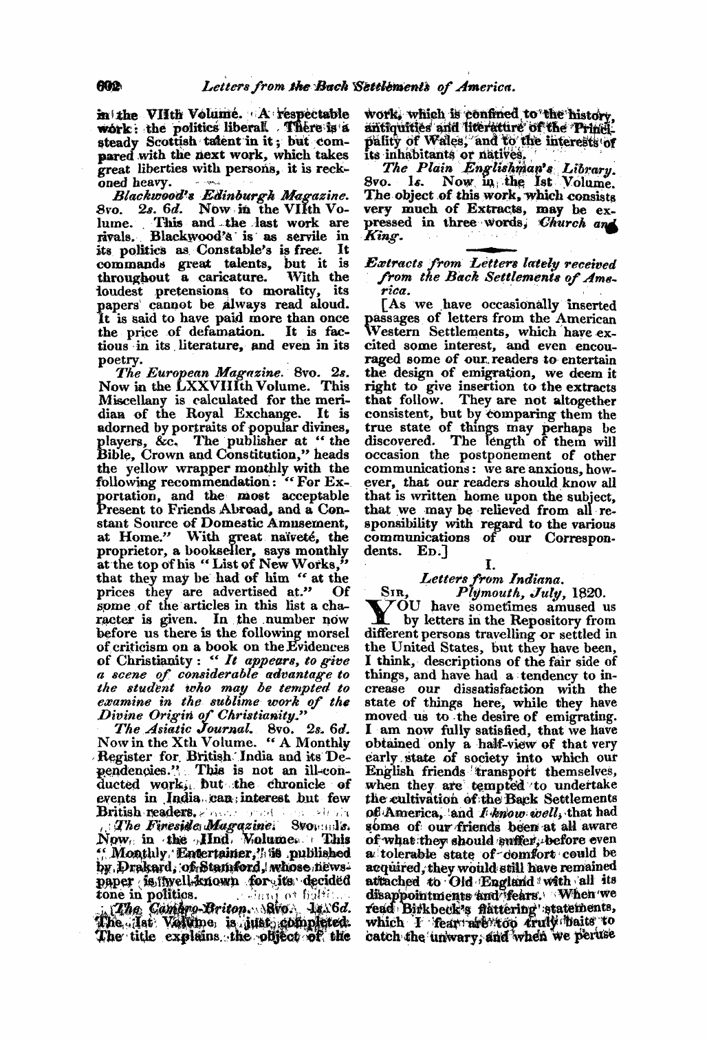 Monthly Repository (1806-1838) and Unitarian Chronicle (1832-1833): F Y, 1st edition: 38