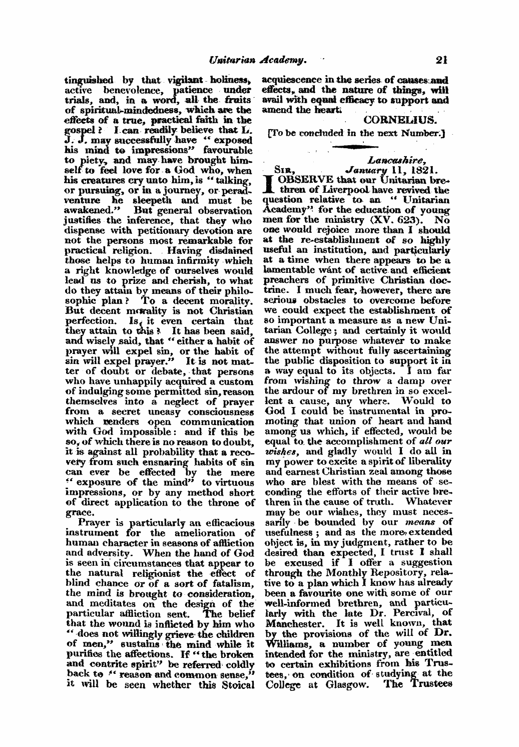 Monthly Repository (1806-1838) and Unitarian Chronicle (1832-1833): F Y, 1st edition - Untitled Article