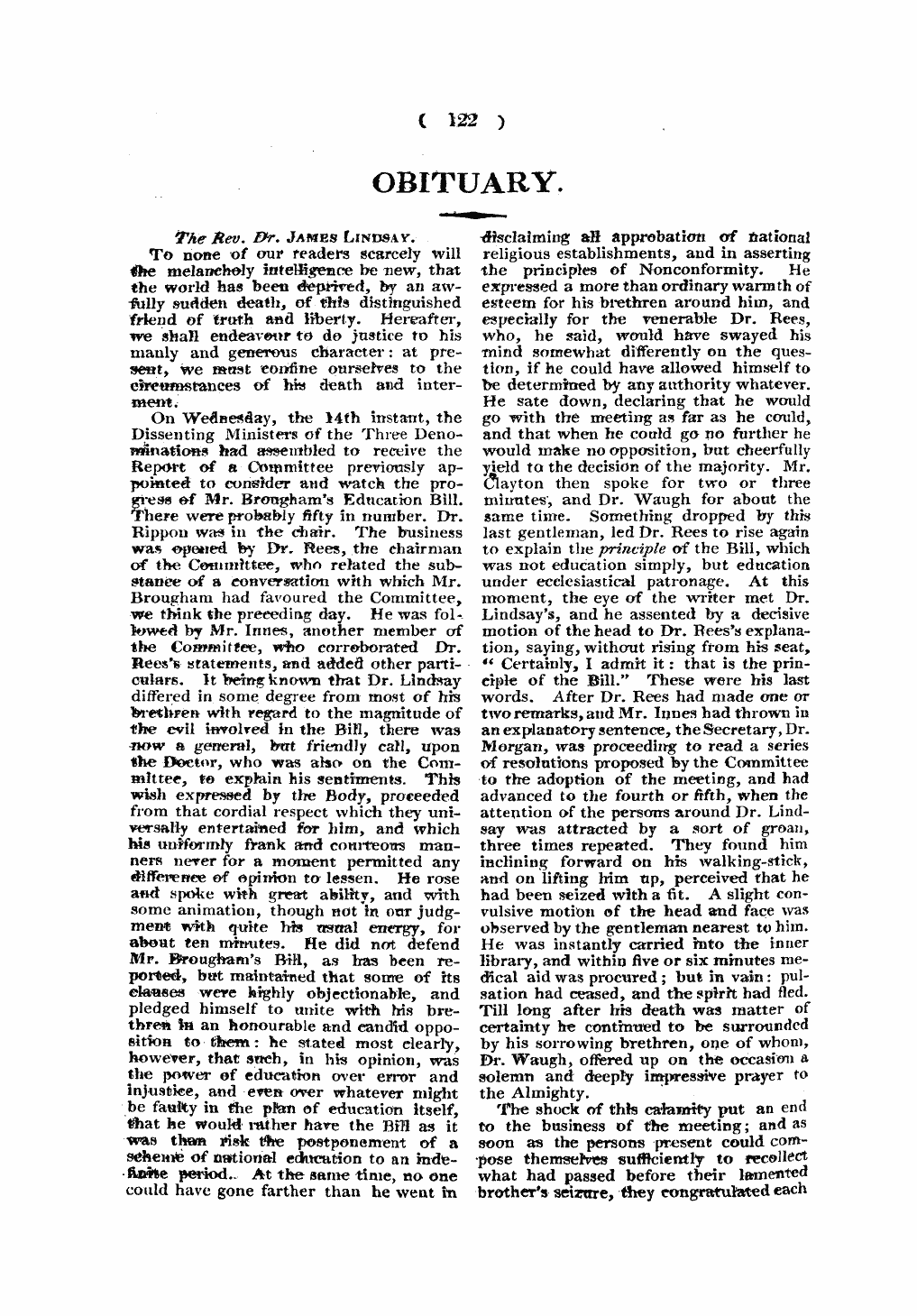 Monthly Repository (1806-1838) and Unitarian Chronicle (1832-1833): F Y, 1st edition - Untitled Article