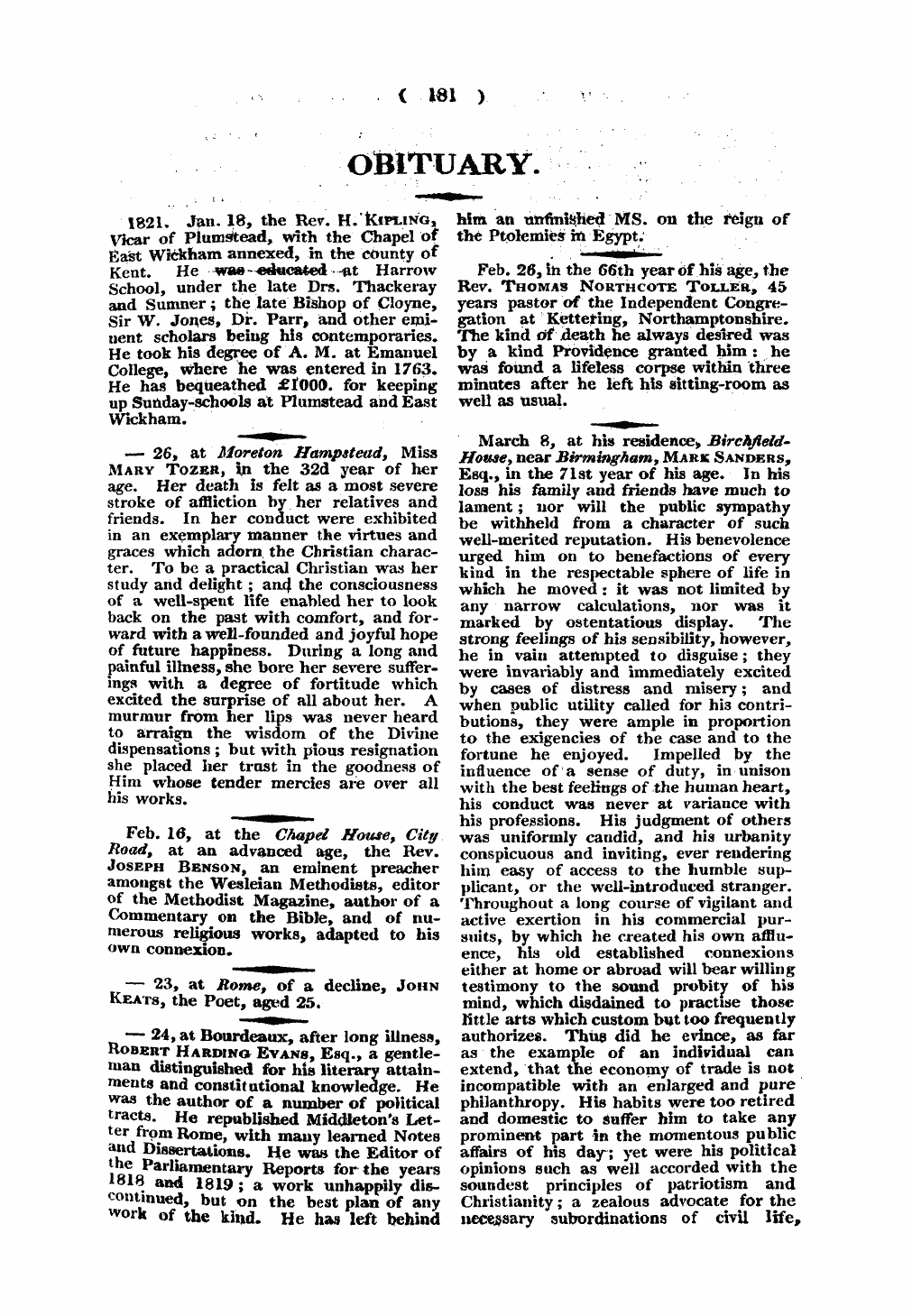 Monthly Repository (1806-1838) and Unitarian Chronicle (1832-1833): F Y, 1st edition - Untitled Article