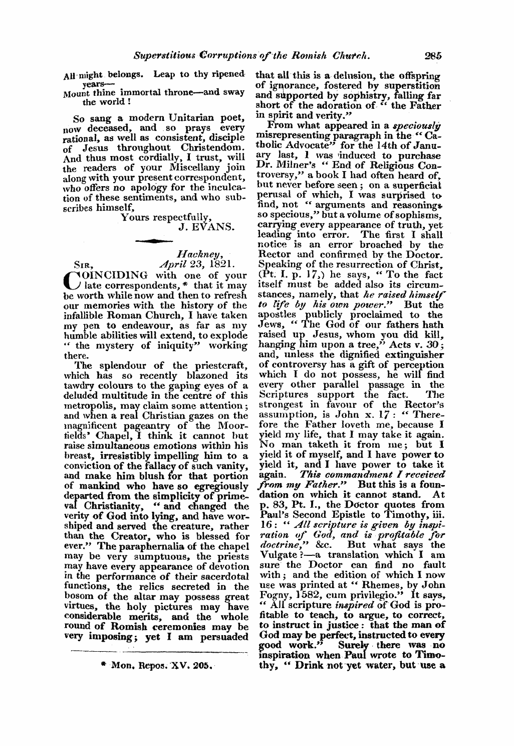 Monthly Repository (1806-1838) and Unitarian Chronicle (1832-1833): F Y, 1st edition - Untitled Article