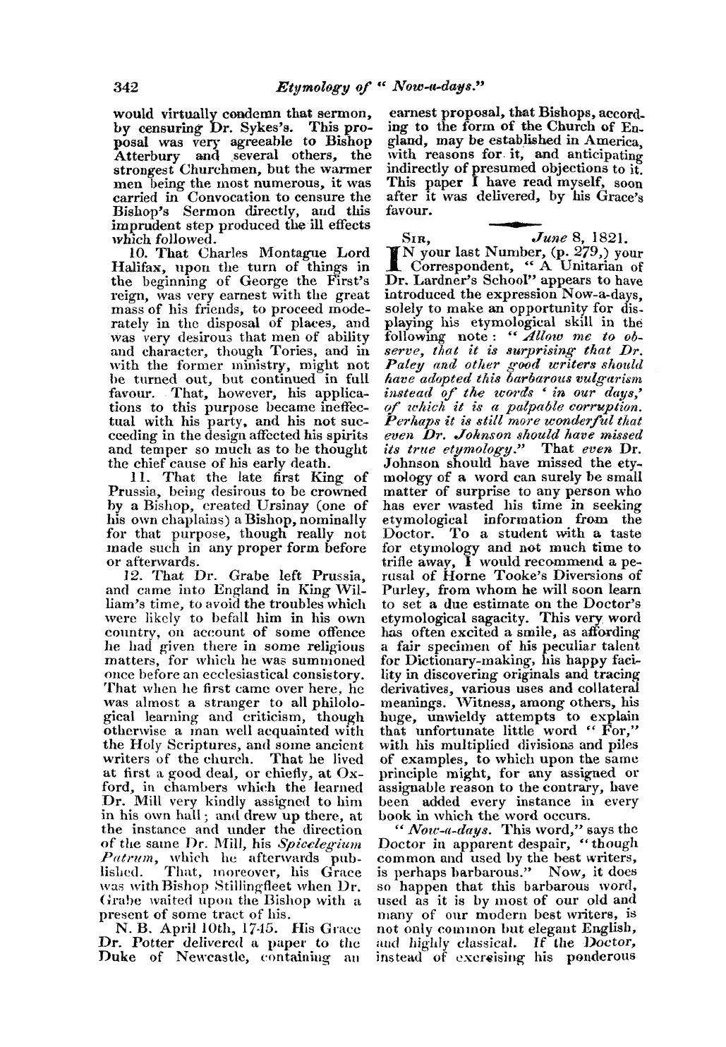 Monthly Repository (1806-1838) and Unitarian Chronicle (1832-1833): F Y, 1st edition - Untitled Article