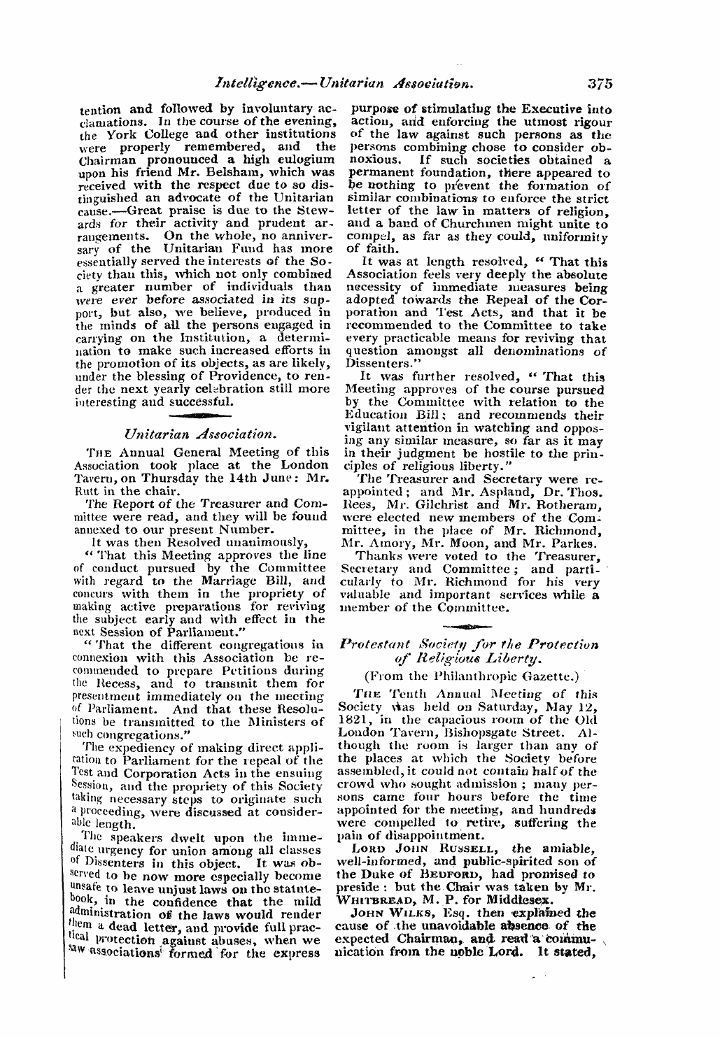 Monthly Repository (1806-1838) and Unitarian Chronicle (1832-1833): F Y, 1st edition - Untitled Article