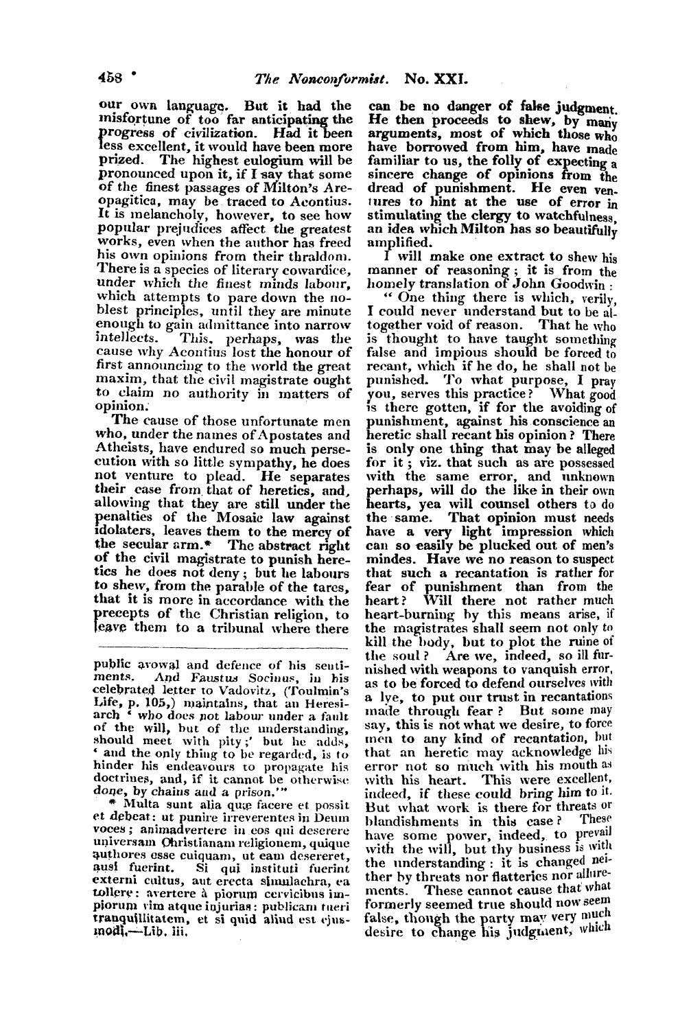 Monthly Repository (1806-1838) and Unitarian Chronicle (1832-1833): F Y, 1st edition - Untitled Article