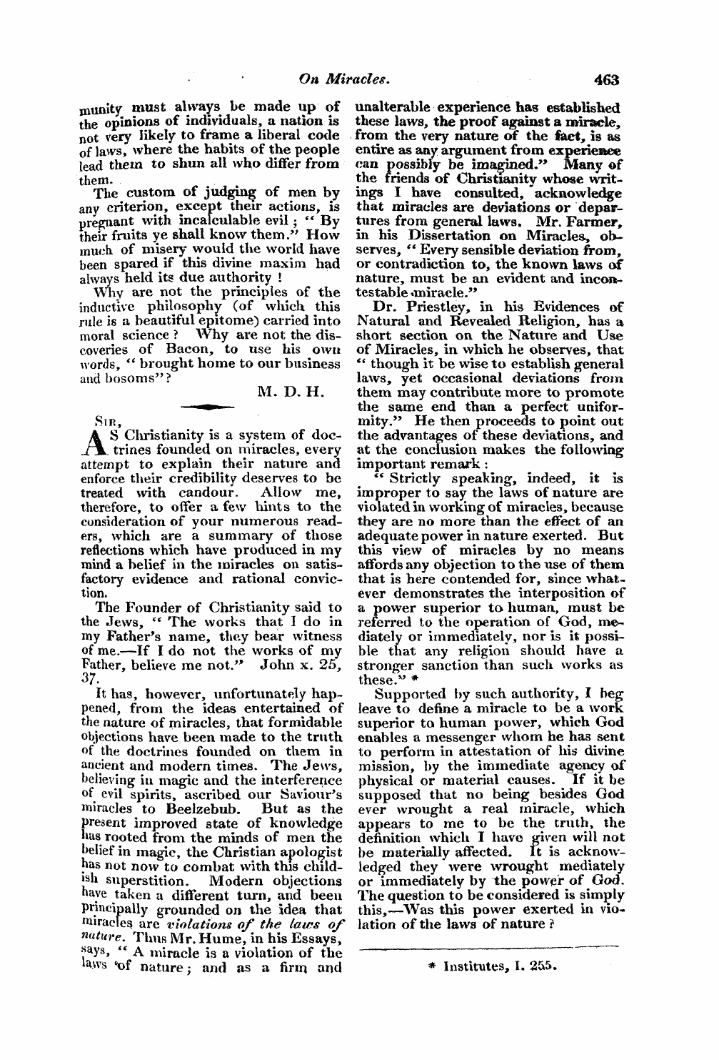 Monthly Repository (1806-1838) and Unitarian Chronicle (1832-1833): F Y, 1st edition - Untitled Article