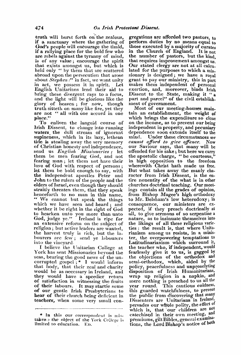 Monthly Repository (1806-1838) and Unitarian Chronicle (1832-1833): F Y, 1st edition - Untitled Article