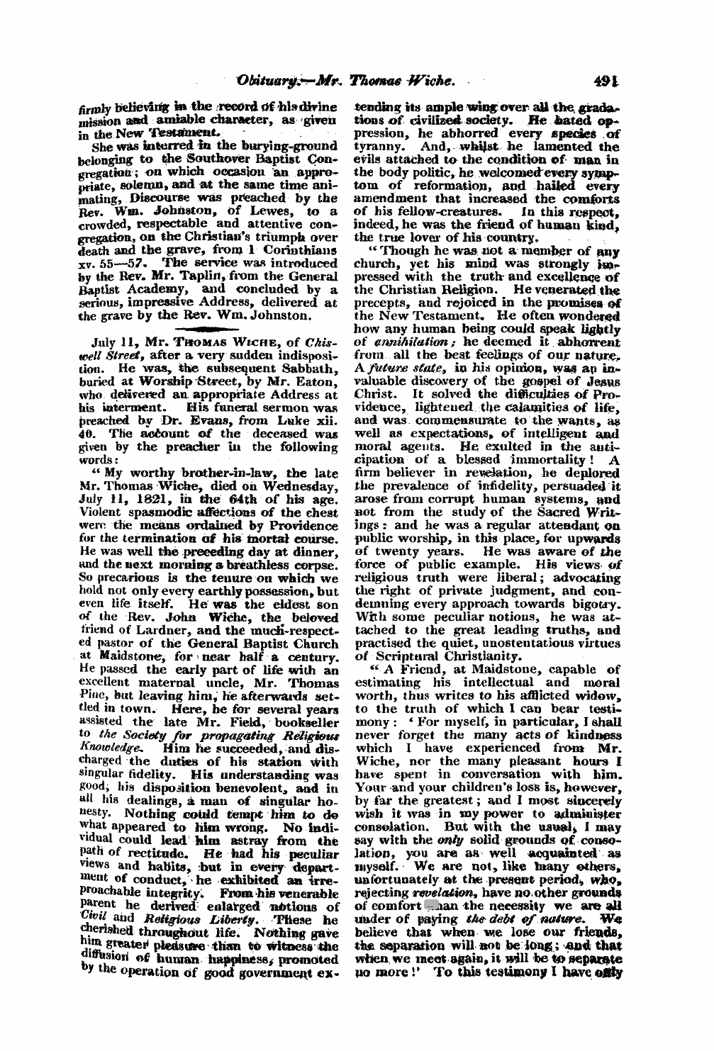 Monthly Repository (1806-1838) and Unitarian Chronicle (1832-1833): F Y, 1st edition - Untitled Article