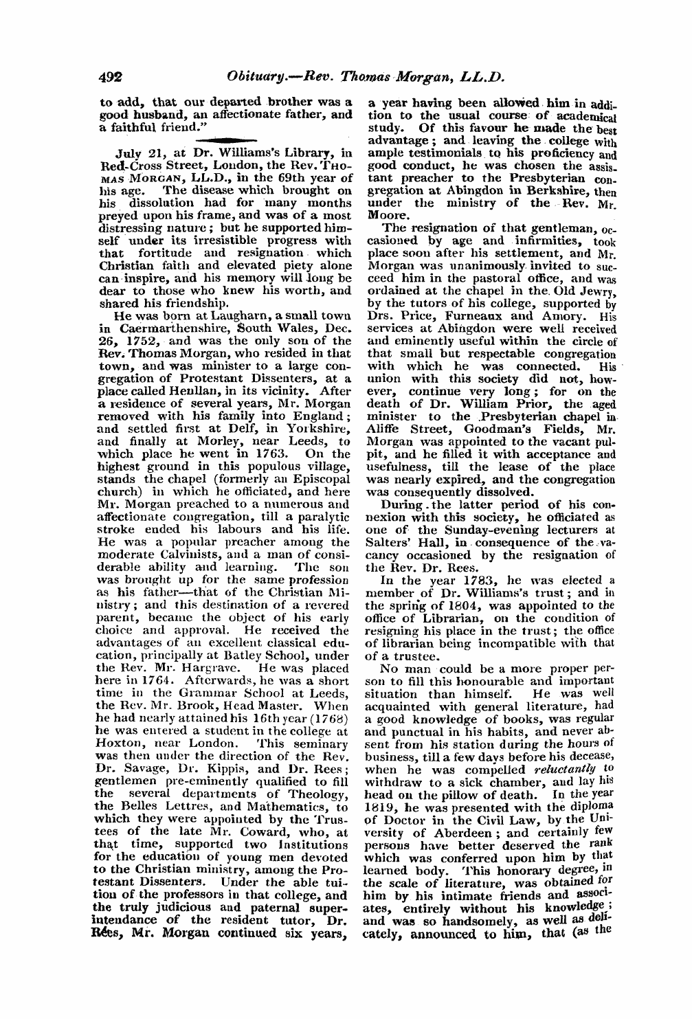 Monthly Repository (1806-1838) and Unitarian Chronicle (1832-1833): F Y, 1st edition: 52