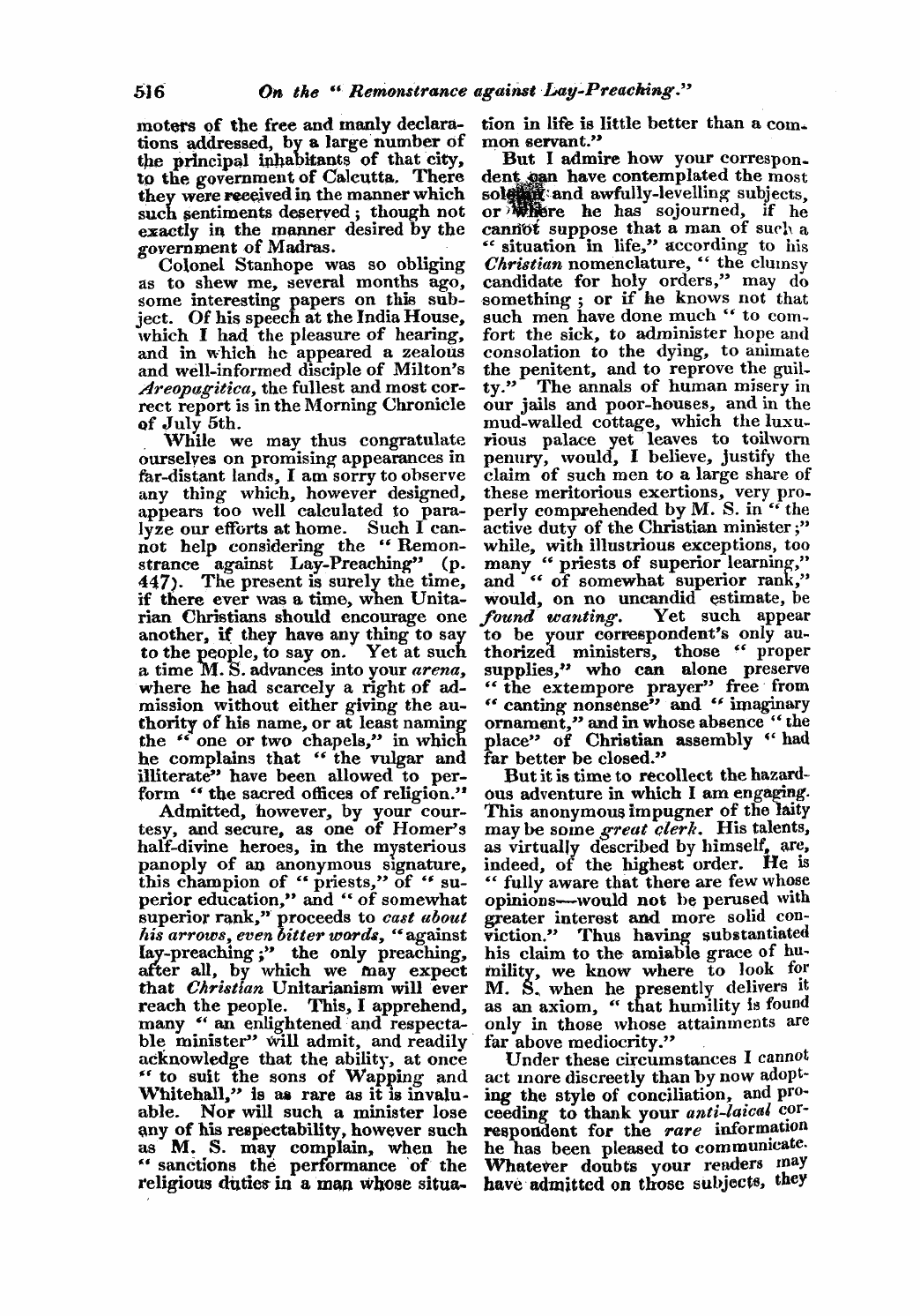 Monthly Repository (1806-1838) and Unitarian Chronicle (1832-1833): F Y, 1st edition - Untitled Article