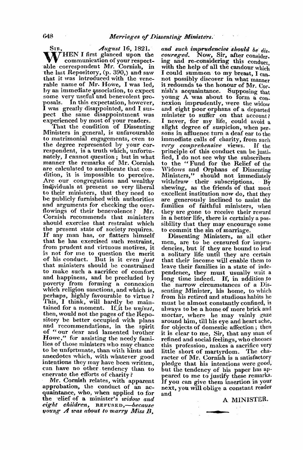 Monthly Repository (1806-1838) and Unitarian Chronicle (1832-1833): F Y, 1st edition - Untitled Article